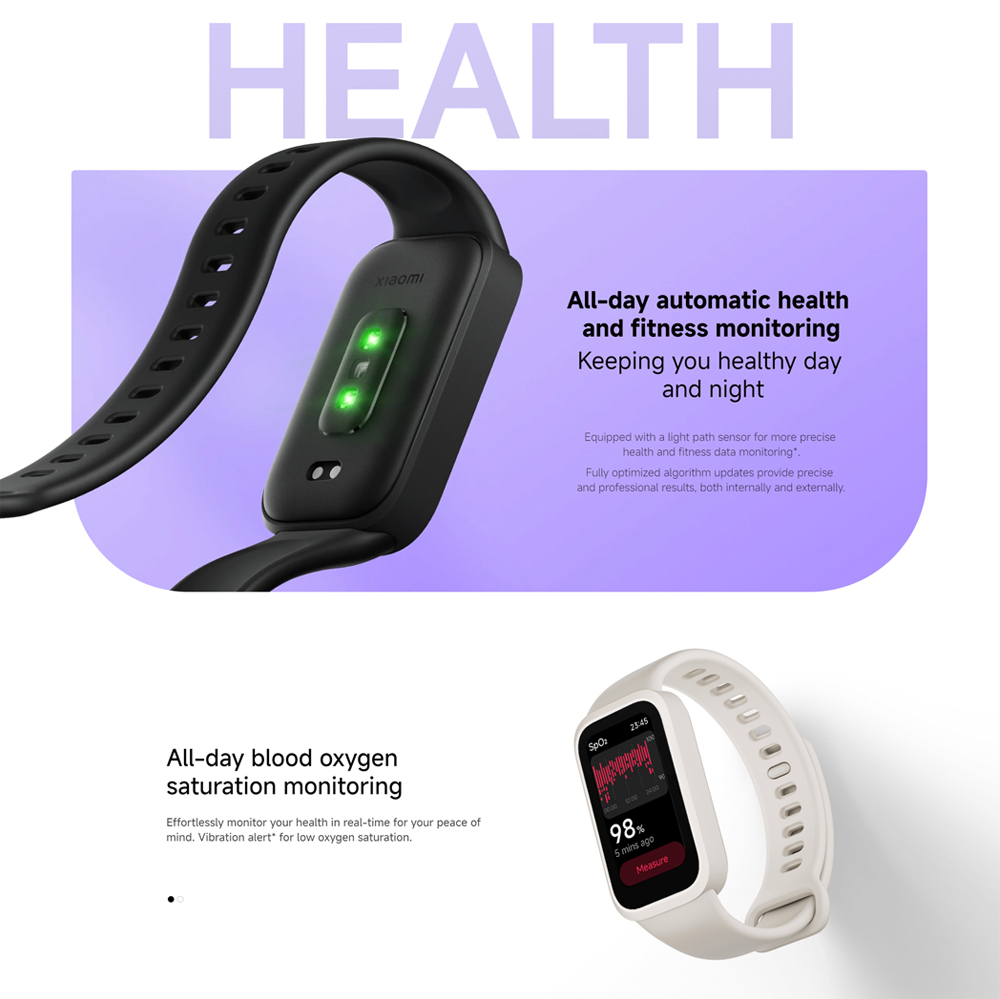 Глобальная версия Xiaomi Smart Band 9 Active Bluetooth Умные часы TFT-экран с диагональю 1,47 дюйма 18 дней автономной работы Спортивный режим Отслеживание сна