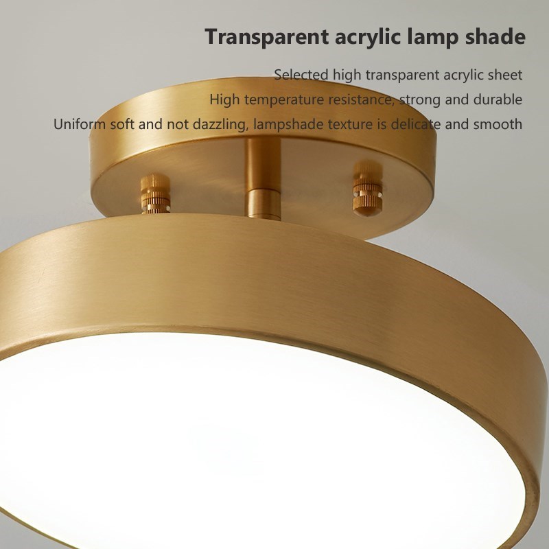 Moderne LED-Decken leuchte Kupfer lampe für Schlafzimmer Wohnzimmer Licht nordischen runden Gold schwarz Eingangs bereich Korridor Gang Dekor Leuchte