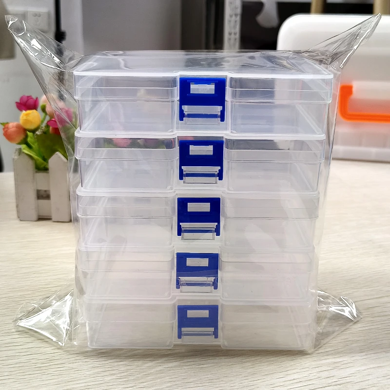 Caja transparente con cerradura, caja de almacenamiento de objetos pequeños, accesorios de equipo de pesca, Material plástico, 1-109 Uds.