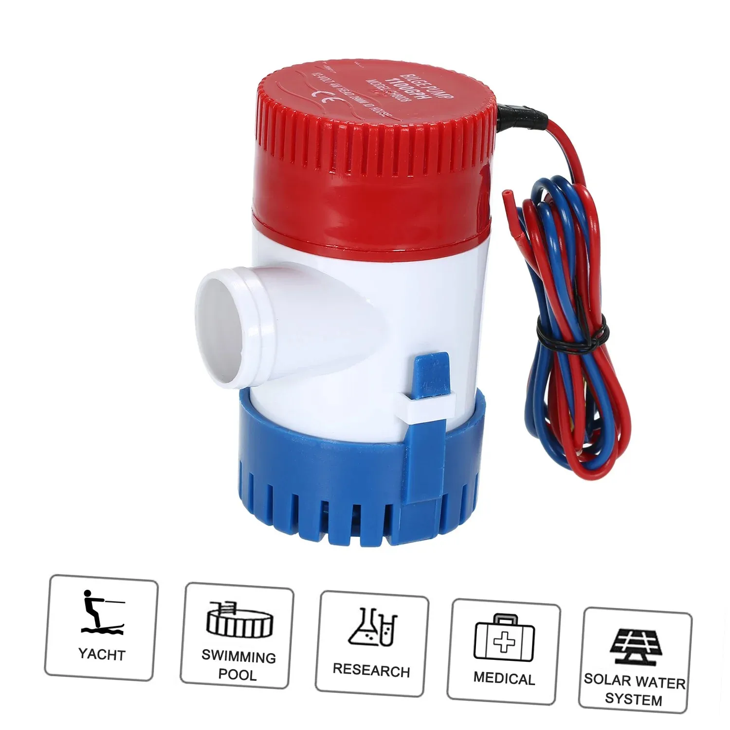 Pompa elektryczna 12V 1100GPH Marine Pompa zęzowa Zanurzeniowa pompa wodna do łodzi