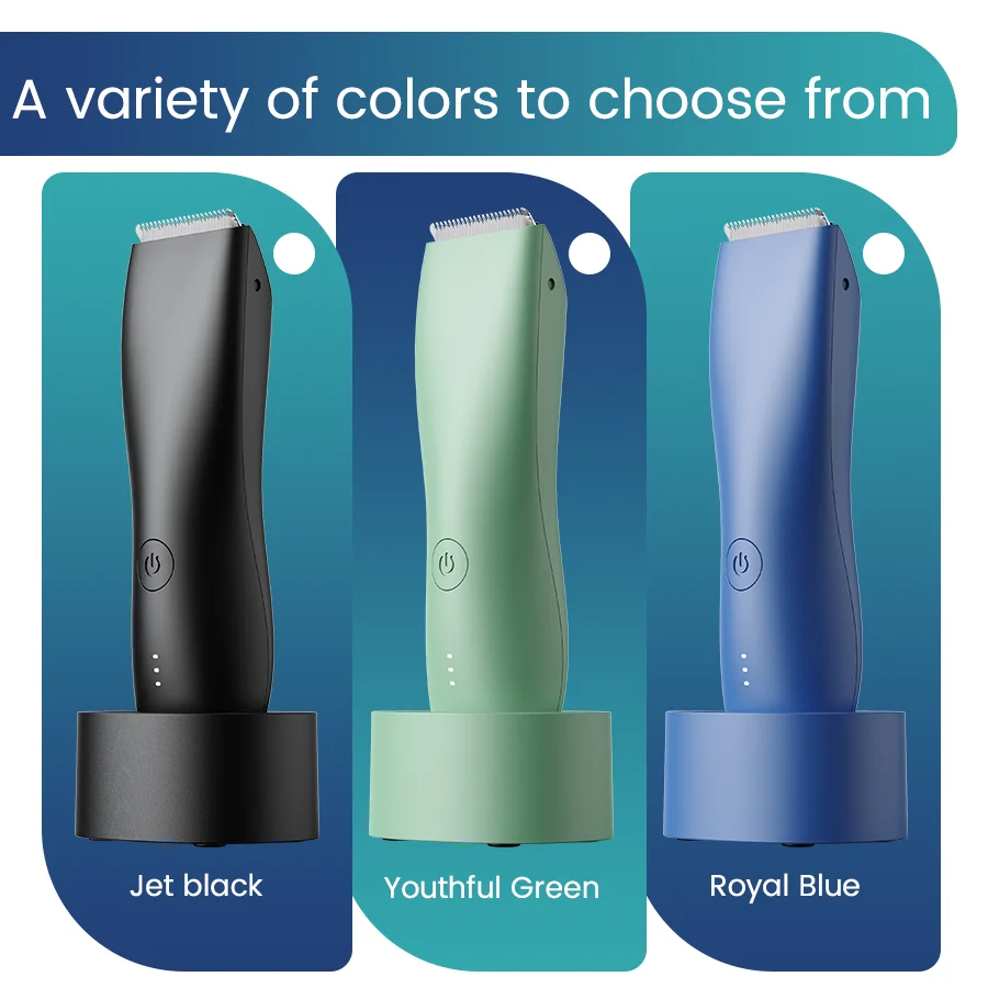 [IPX6] Aparador de virilha/corpo masculino com SkinSafe - lâminas de folha e precisão, barbeador de bola recarregável para peles sensíveis