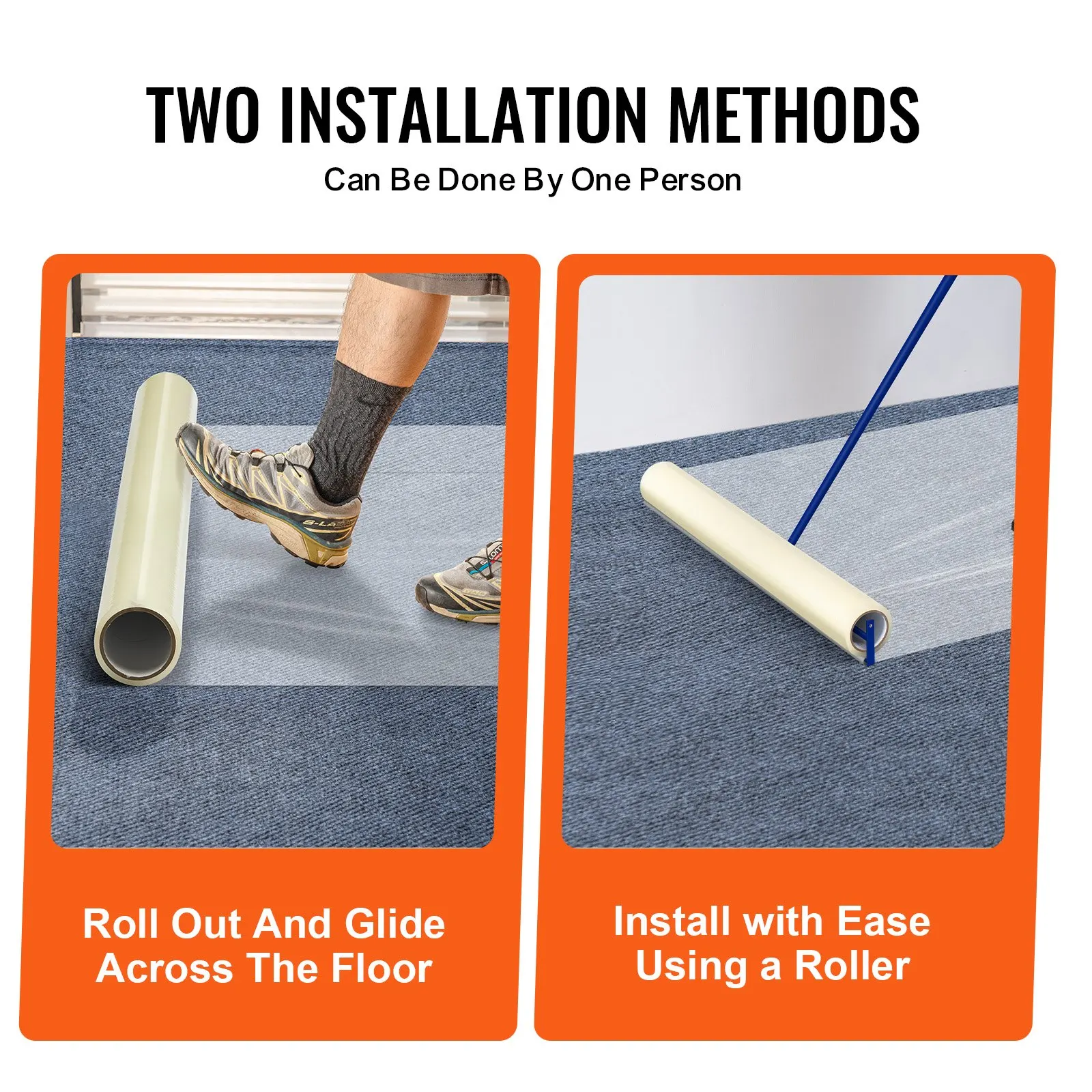 Carpet Protection Film, Floor And Surface Shield With Self Adhesive Backing & Easy Installation, Polyethylene Adhesive Car Mat