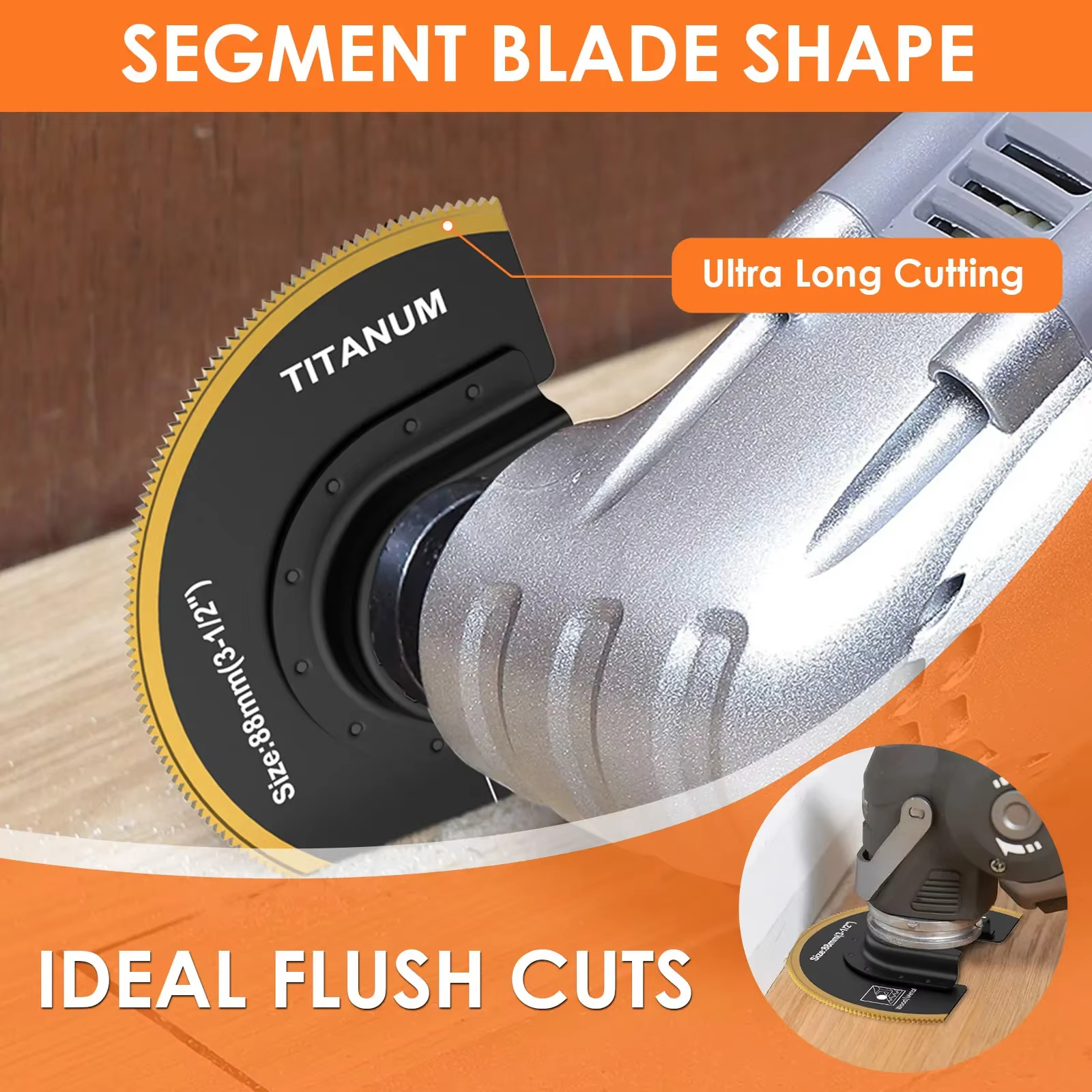 3/6PCS Titan Oszillierende Sägeblätter Kit, Plunge Cutting Multitool Klingen für Metall Holz Nägel Schrauben, Flush Cut Universal