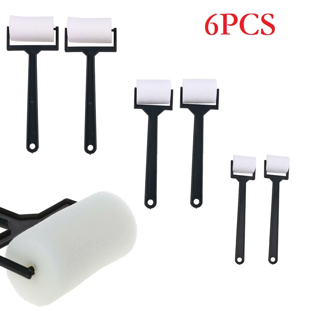 3/6PCS Schwamm Rollen Pinsel Zu Malen Farbe Wand Stick Handwerk Werkzeug Weiß Schwamm Pinsel Schaum Malerei Für kinder Zeichnen DIY