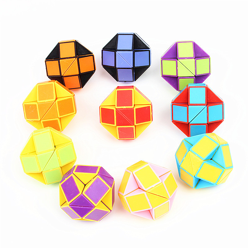 6 ピース/セット折りたたみマジックヘビ定規パズル抗ストレスキューブ知育玩具子供の誕生日パーティーの好意グッズバッグ学校のご褒美