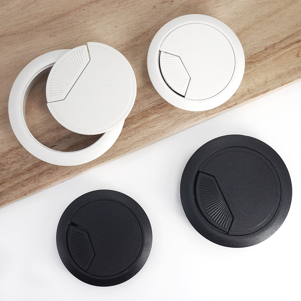 Пластиковая крышка отверстия для провода, выходный порт, стол, компьютерный стол, круглый кабель, втулка, держатель линии, белый, черный, 50 мм/53 мм/60 мм/80 мм