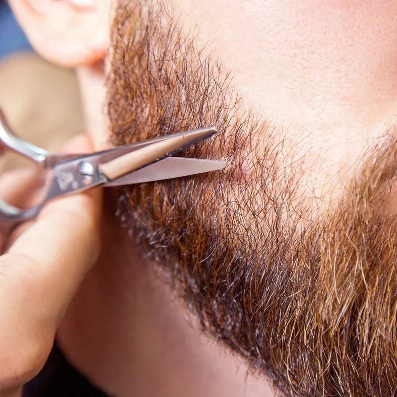 4 ชิ้น Beard ตัดกรรไกรชุด,กรูมมิ่งกรรไกรสําหรับชายหนวดเคราหวี Beard Trimmer กรรไกรชุดกระเป๋า