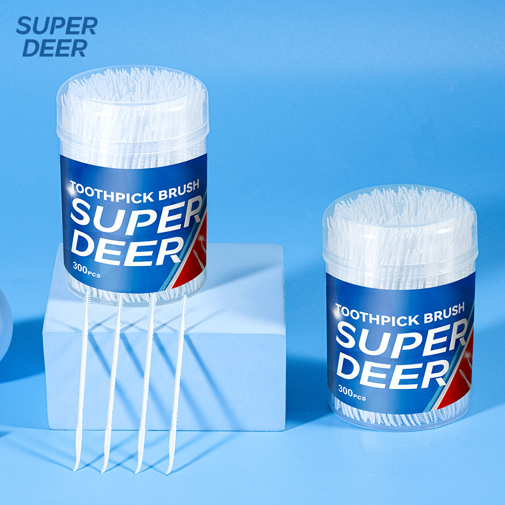 300 Stuks Boxed Tandenstoker Borstel Plastic Tandenstoker Wegwerp Huishoudelijke Rager Tanden Plukken Tandzijde