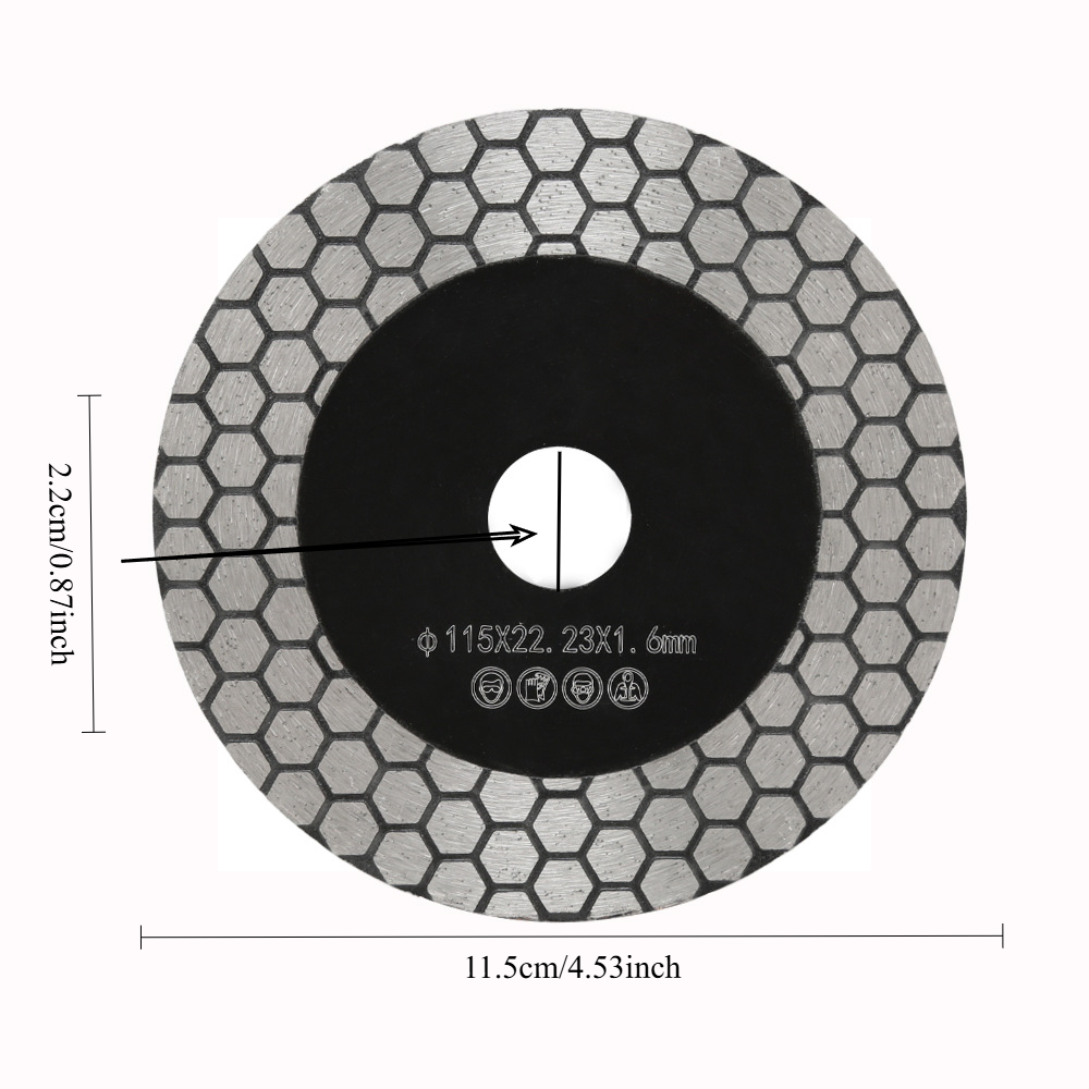 Discos de sierra de diamante para azulejos de 115MM/125MM, hoja de corte y molienda hexagonal, amplia aplicación, sin Chip, corte húmedo/seco 45 °   Corte en ángulo