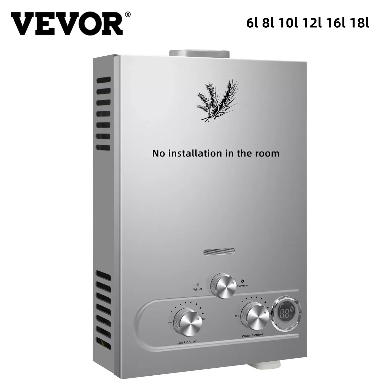 VEVOR LPG vloeibaar petroleumgas boiler 6L 8L 10L 12L 16L 18L vloeibaar petroleumgas propaan butaan boiler