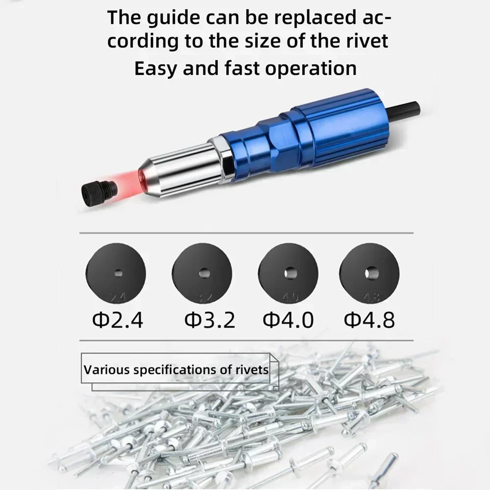 Le jeu d'adaptateurs d'outils de rivets électriques convertit le perçage en un outil de rivetage puissant pour une Installation rapide sur divers matériaux