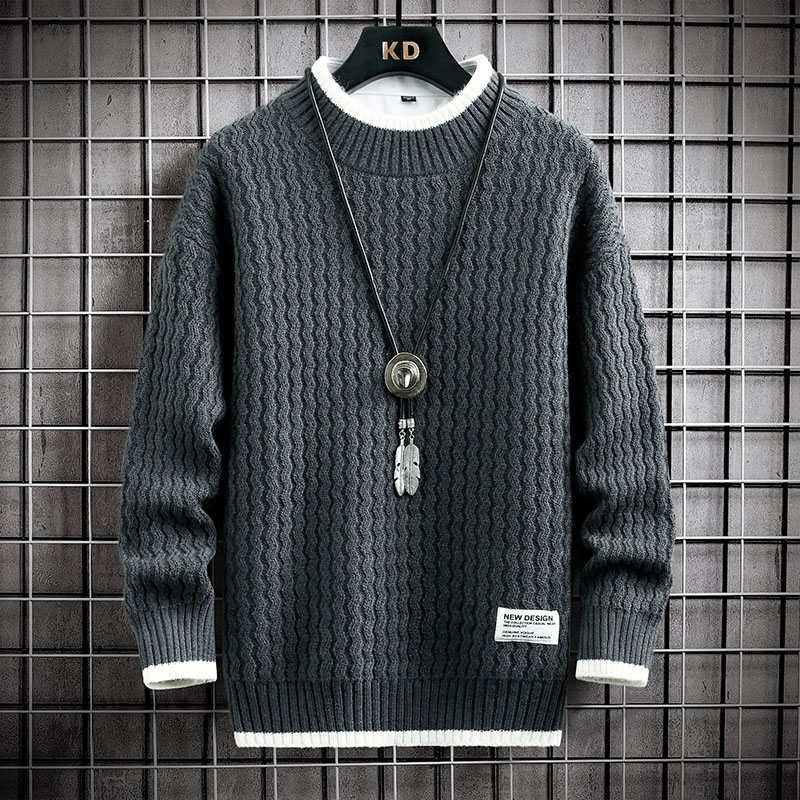 Roupas de marca masculina solto pulôver masculino fino ajuste moda camisola de malha homem grosso quente pull homme retro listra suéteres 4xl