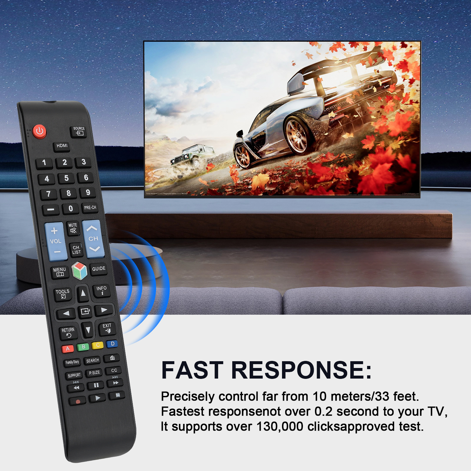 Universal Remote Control for Most Samsung Lcd Led Hdtv 3D Smart Home Entertainment Tvs