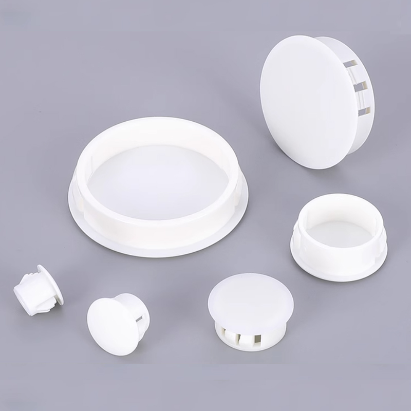 Tapas de enchufe con orificio a presión de plástico redondo blanco, cubiertas de escritorio para cables de pared, tapón redondo con orificio para muebles de 5mm-50mm, 2-50 Uds.