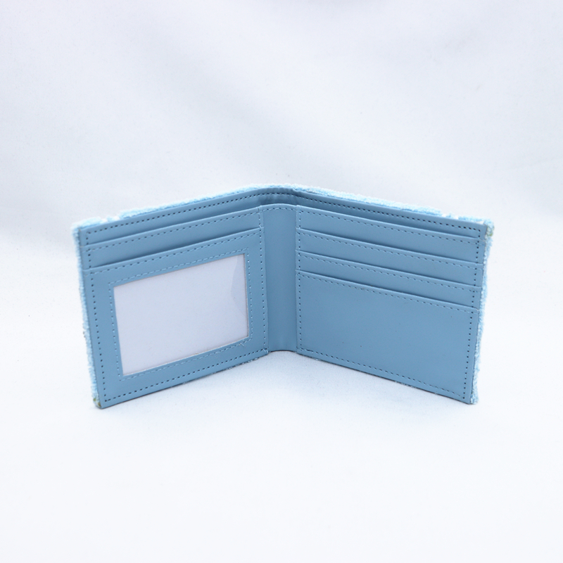 Leuke handdoekdoek geborduurde anime mode portemonnee, gepersonaliseerde designer ID-kaarthouder