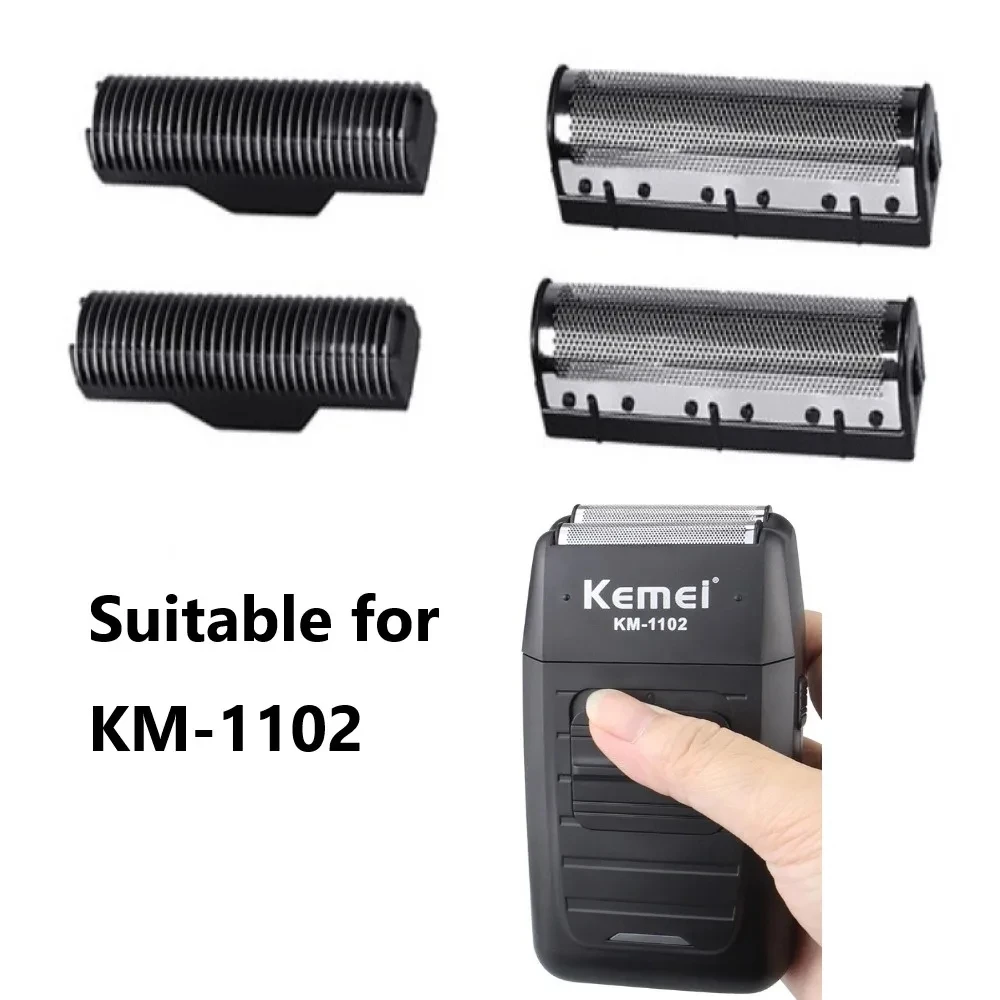 1 セットクリッパー刃 Kemei Km-1102 クリッパー電気シェーバー部品ネット交換可能で耐久性のあるステンレス鋼素材