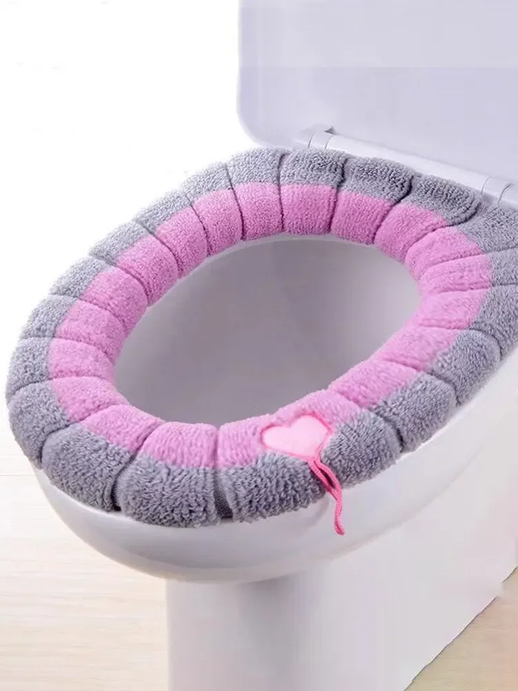 1 パックステッチカラーポータブルニットトイレマット肥厚洗える不凍液トイレカバー肥厚ニット O タイプユニバーサル