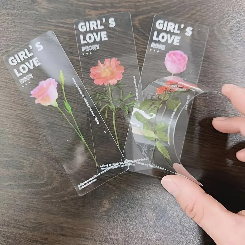 5 ชิ้นชุดดอกไม้บุ๊คมาร์คสําหรับหนังสือ PVC Book Mark Page Marker เครื่องเขียนน่ารักนักเรียนโรงเรียน