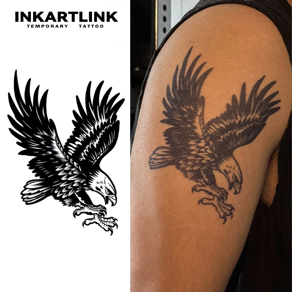 Temporärer Adler-Tattoo-Aufkleber, wasserfestes magisches Tattoo, hält bis 15 Tage langes Fake-Tattoo, semi-permanentes Tattoo