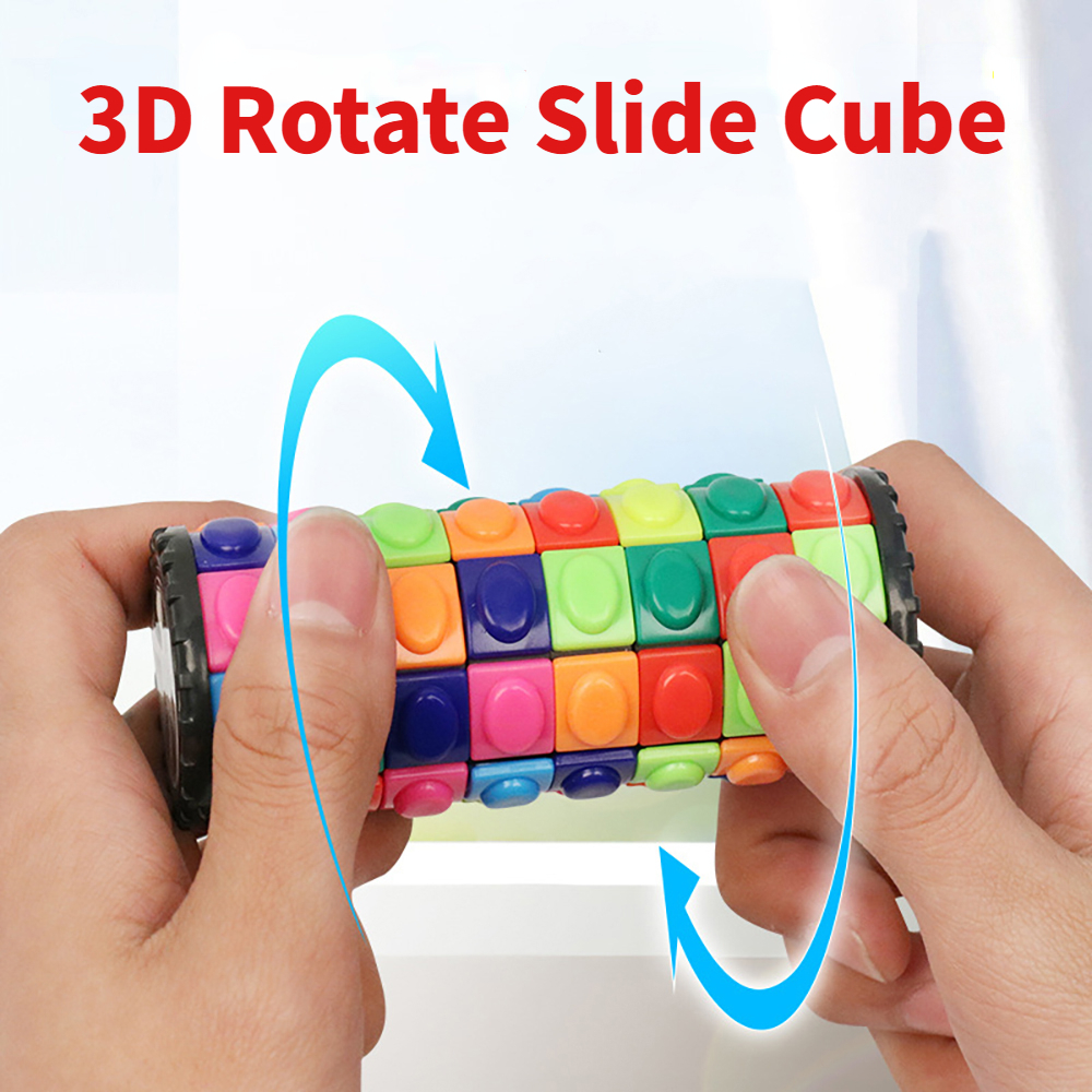 Sáng Tạo 3D Xoay Trượt Khối Xếp Hình Màu Tháp Giải Nén Tiểu Thuyết Cube Trẻ Em Đồ Chơi Xếp Hình Cha Mẹ-Con Montessori Chống Đỡ Tặng