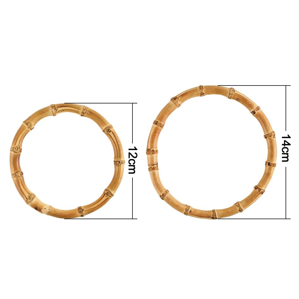 Round Shape Bamboo Bag Handles Handmade Handbag DIY Tote Purse Bag Frame Replacement Handles Making Bag Accessory