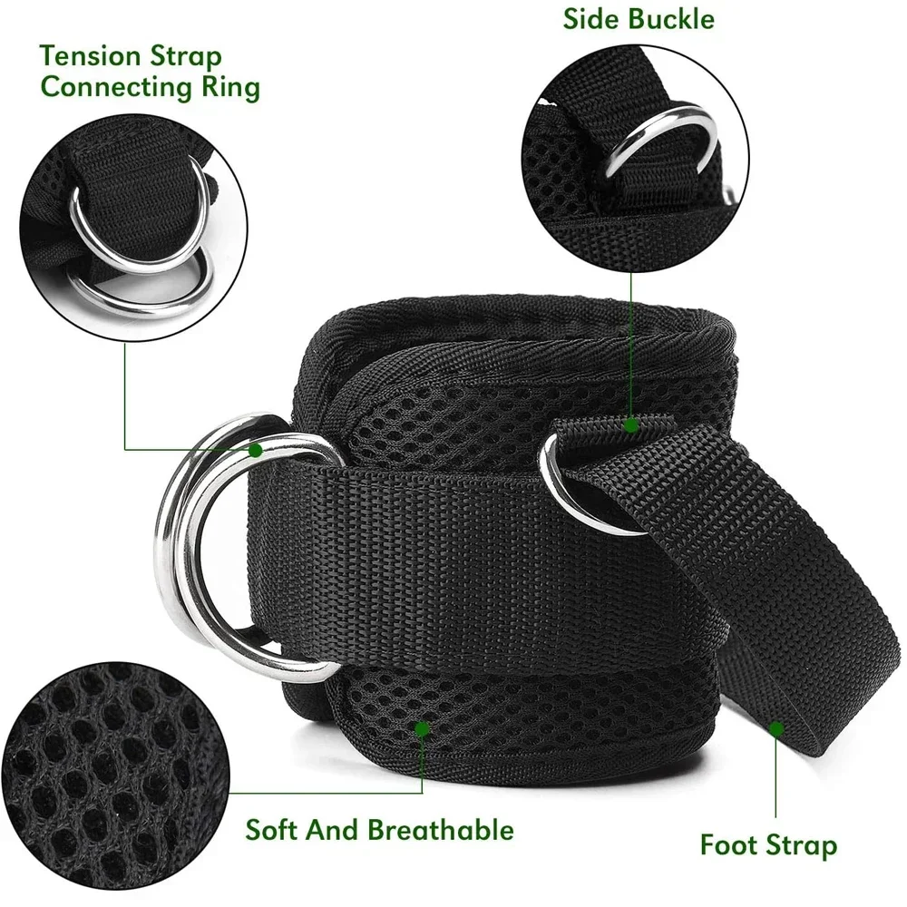 1 Uds correas de tobillo para máquina de Cable hombre mujer, correa de tobillo para máquina de Cable Kickback, accesorio de tobillo de Cable para gimnasio, brazalete de tobillo
