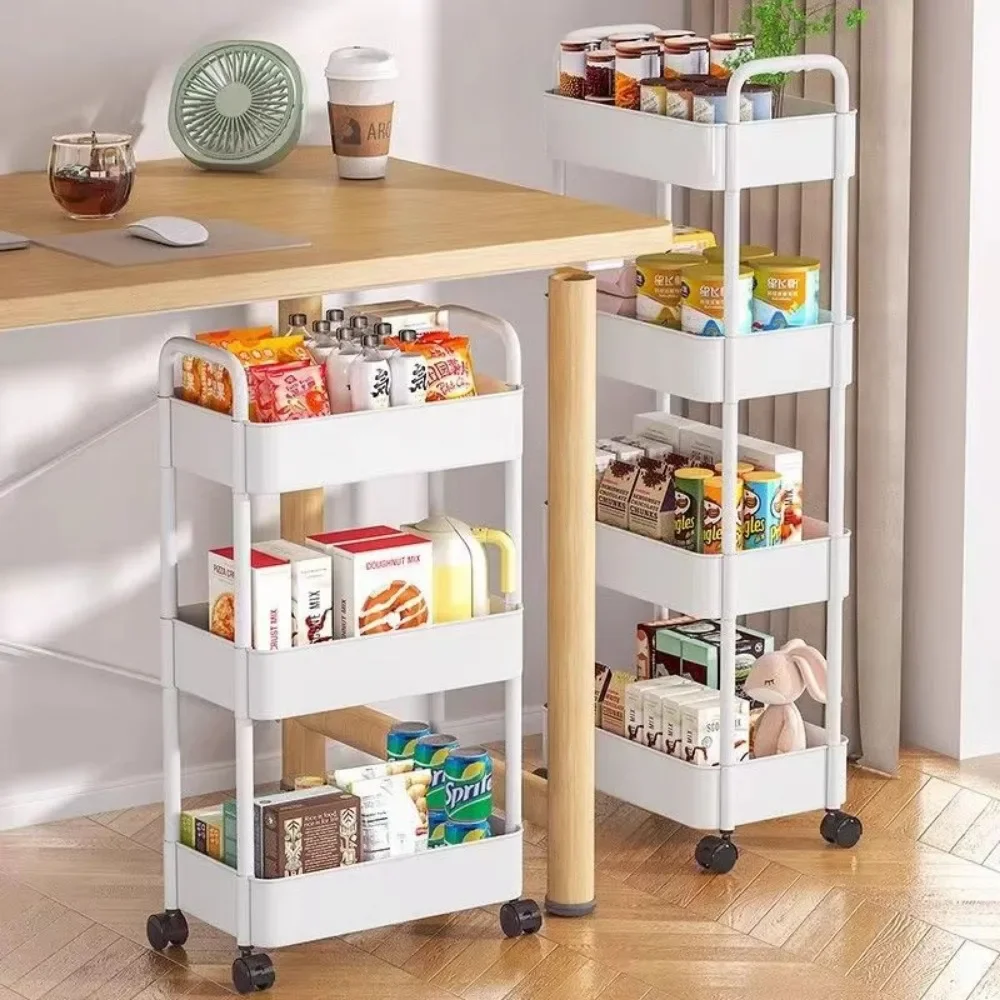 Mobile Storage Rack ห้องครัว Trolley Gap Rolling ของเล่นรถเข็นห้องนั่งเล่นขนมชั้นวางล้อ Muti-Tier ชั้นวางหนังสือ