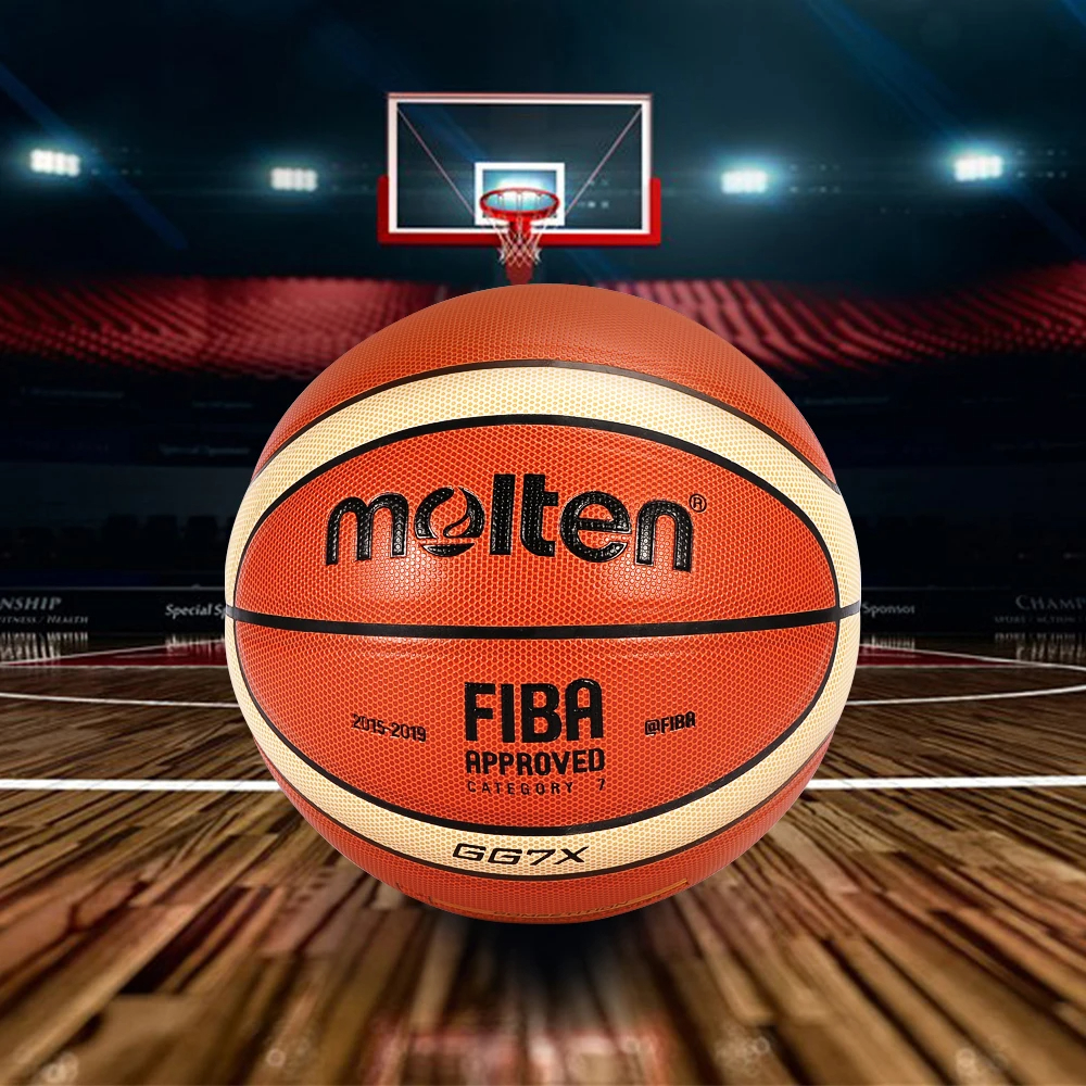 Molten GG7X บาสเกตบอลหนัง PU สําหรับผู้ใหญ่วัยรุ่นเด็กกลางแจ้งในร่ม Match Training FIBA ได้รับการอนุมัติ