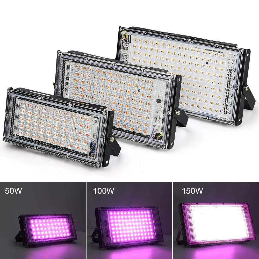 Led Grow Light 50W 100W 150W Ac 220V Phyto Lamp Volledige Spectrum Led Schijnwerper Kamerplanten hydrocultuur Kas Groei Verlichting