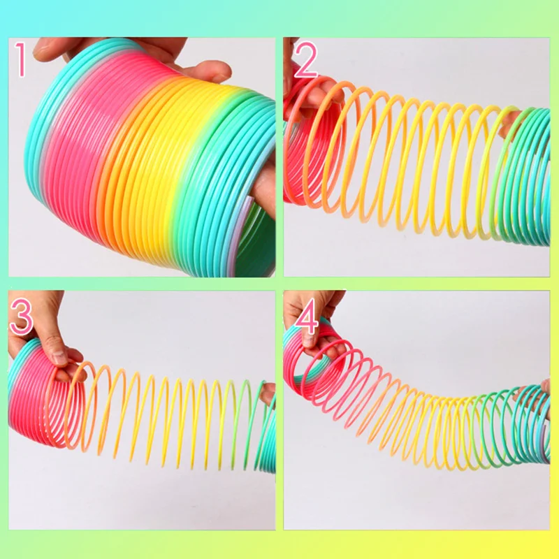 Rainbow Magic Spring Party ของเล่นยืดพลาสติกฤดูใบไม้ผลิวงกลมเด็กผู้ใหญ่ความเครียดบรรเทา Creative Magic ของเล่นวันเกิดของเล่น