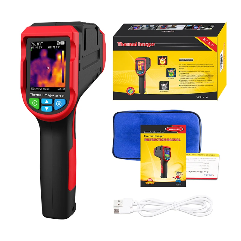 Noyafa Nf 521 Termocamera a infrarossi portatile Risoluzione 340x240 Imaging Sensore da 1024 Pixel Termometro rilevatore di riscaldamento a pavimento