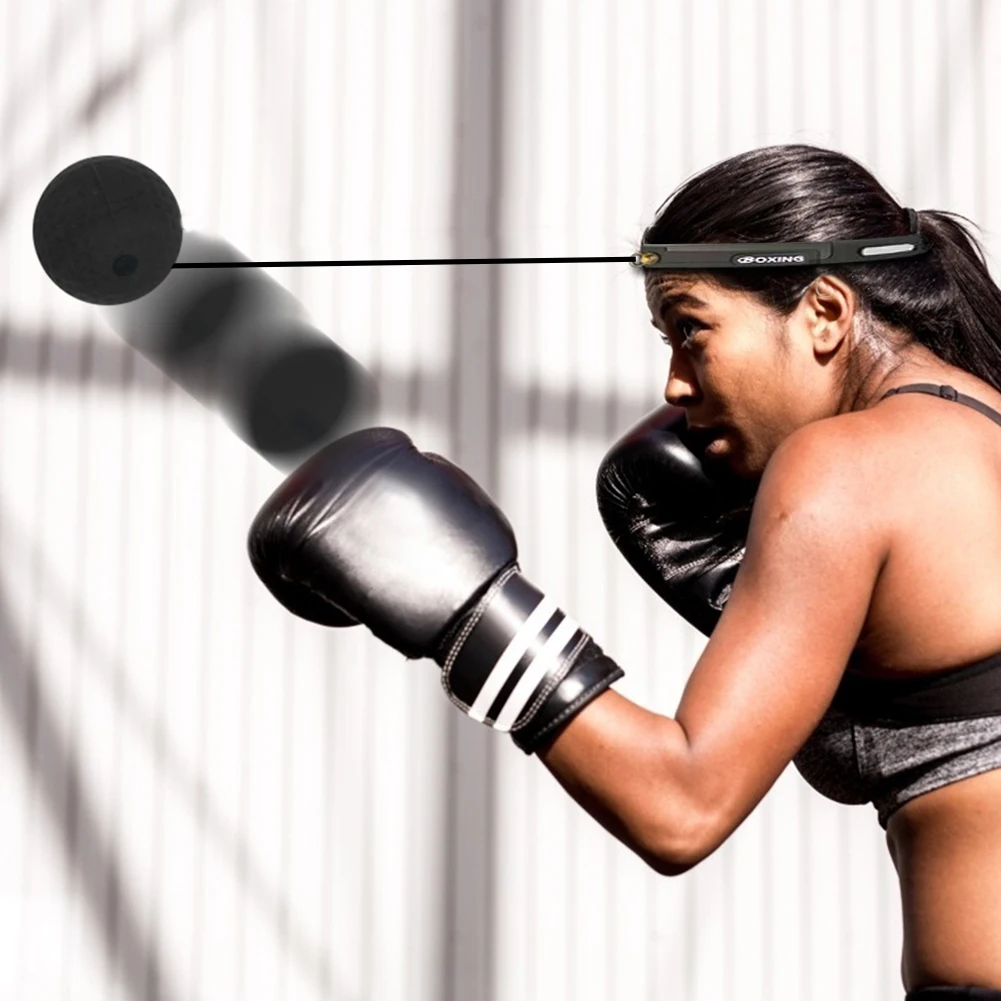 Palline da boxe in gomma da boxe con velocità riflessa per allenamento di reazione dell'agilità con accessori per attrezzature per il fitness con fascia antisudore