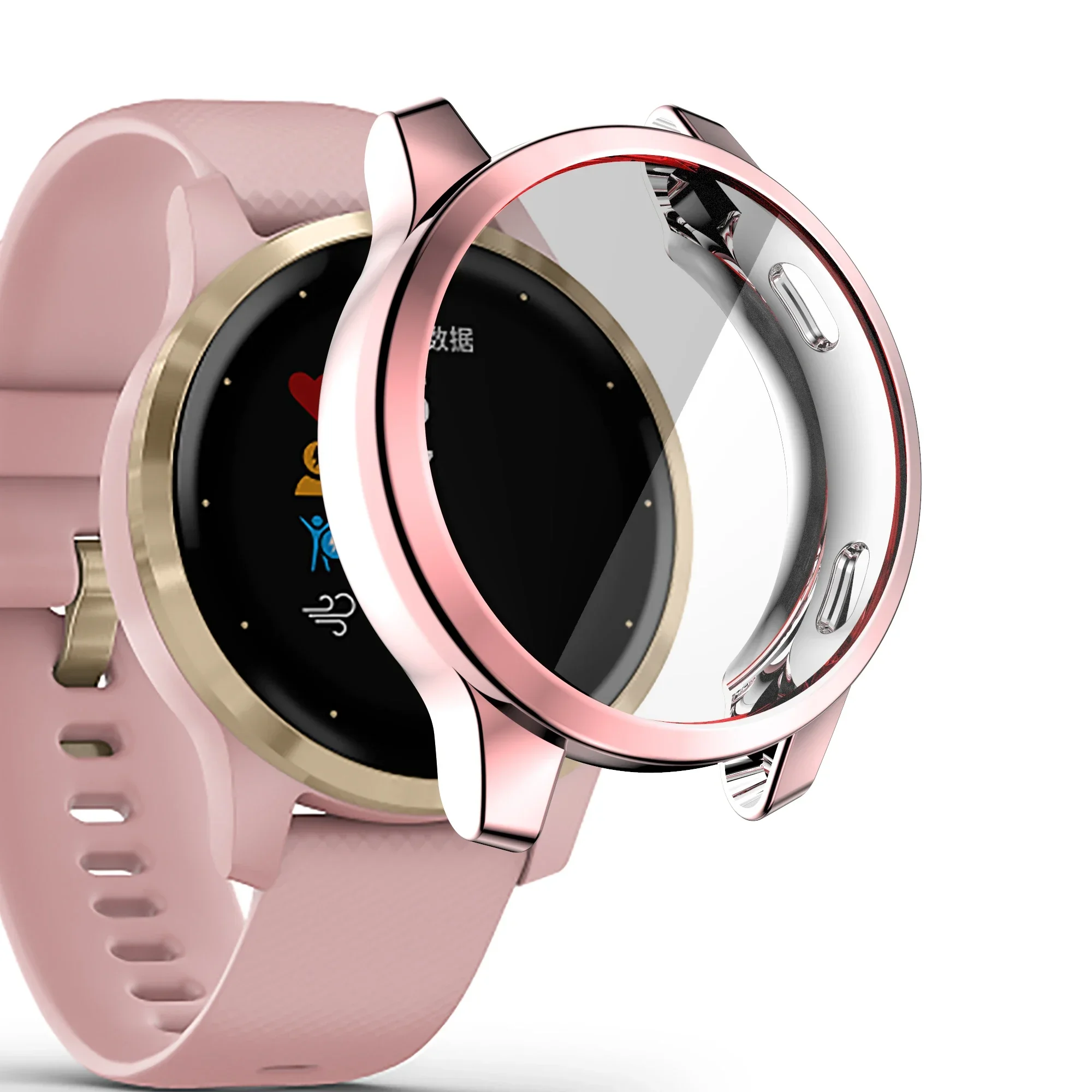 Xi Mạ Ốp Lưng Bảo Vệ Cho Garmin Venu 2 / 2S Bảo Vệ Khung Bao Mềm TPU Vỏ Cho Garmin Vivoactive 4 S/4/Đồng Hồ Thông Minh Smartwatch Ốp Lưng
