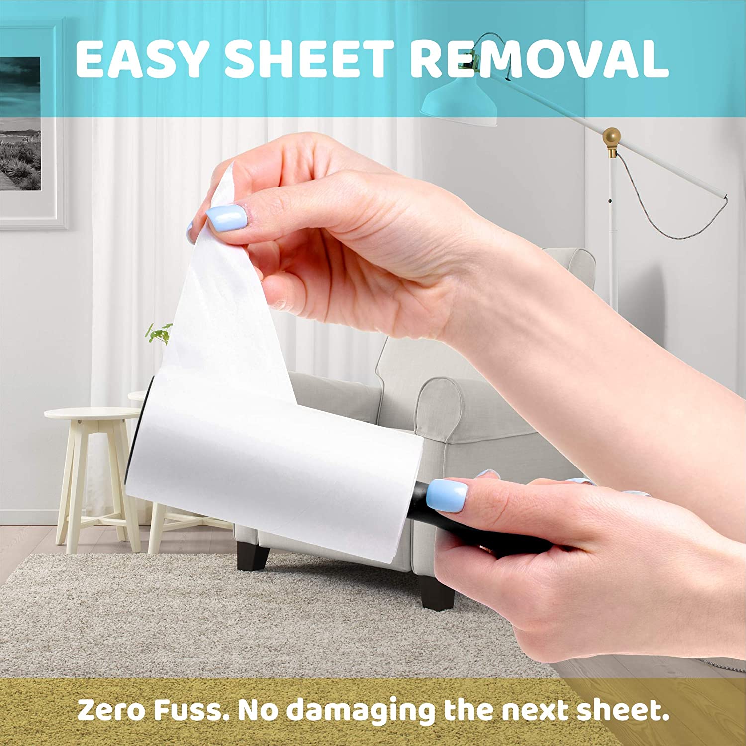 Extra Sticky Lint Roller Recargas Apenas, 12 Pack