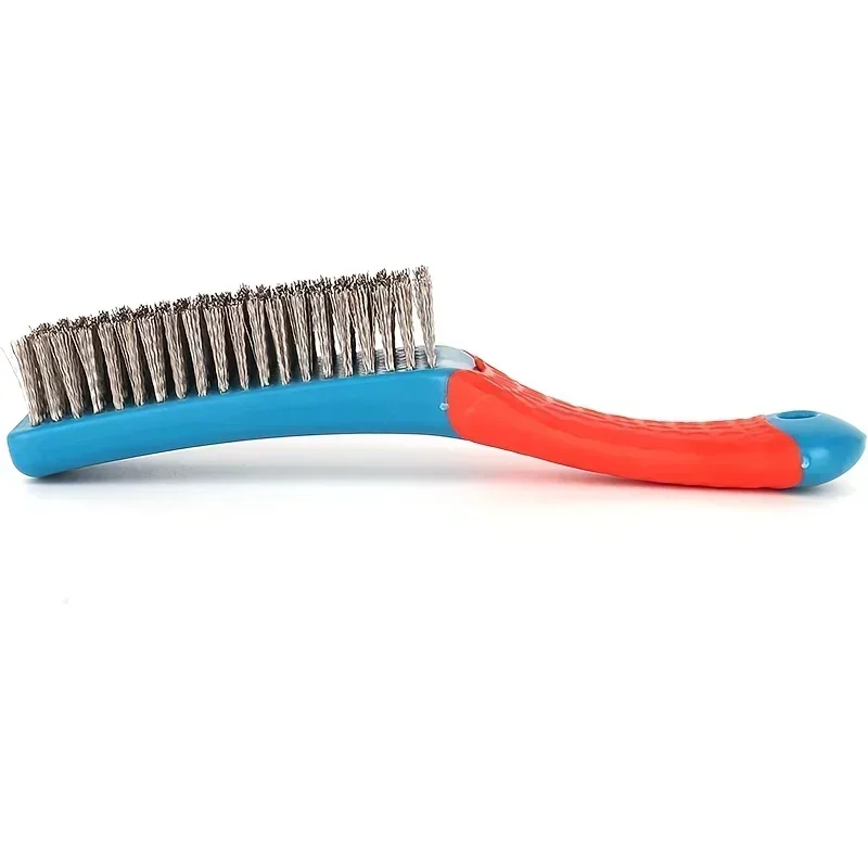 Spazzola metallica in acciaio inossidabile resistente con comoda impugnatura in plastica: perfetta per rimuovere ruggine, scorie di saldatura, sporco e vernice