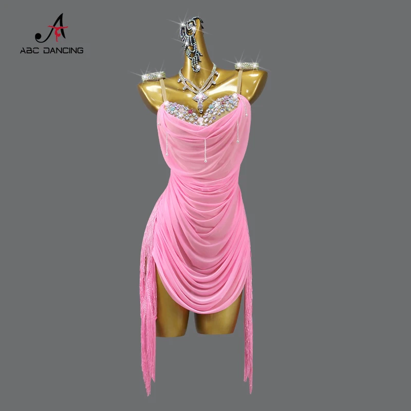 2025 neue Latin Dance Kleid Sexy Bühne Kostüm Frauen Prom Abend Wettbewerb Rock Linie Anzug Prom Ball Sport Kleidung Angepasst