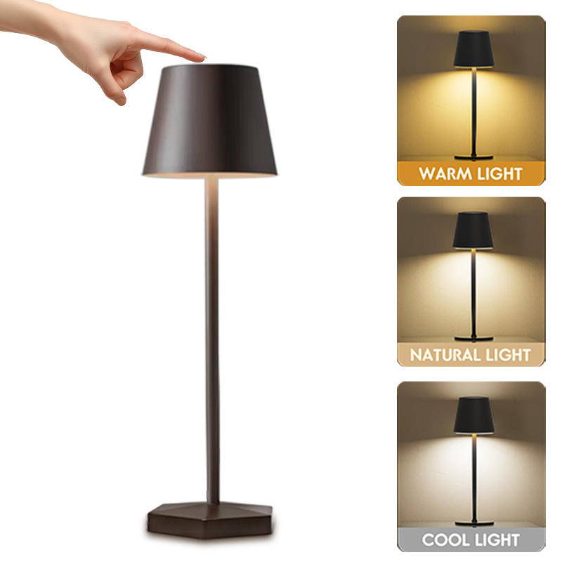 3 farben Tisch Lampe LED Touch Sensor Desktop Nachtlicht Wiederaufladbare Drahtlose Leselampe Für Zimmer Hotel Bar Restaurant Dekor