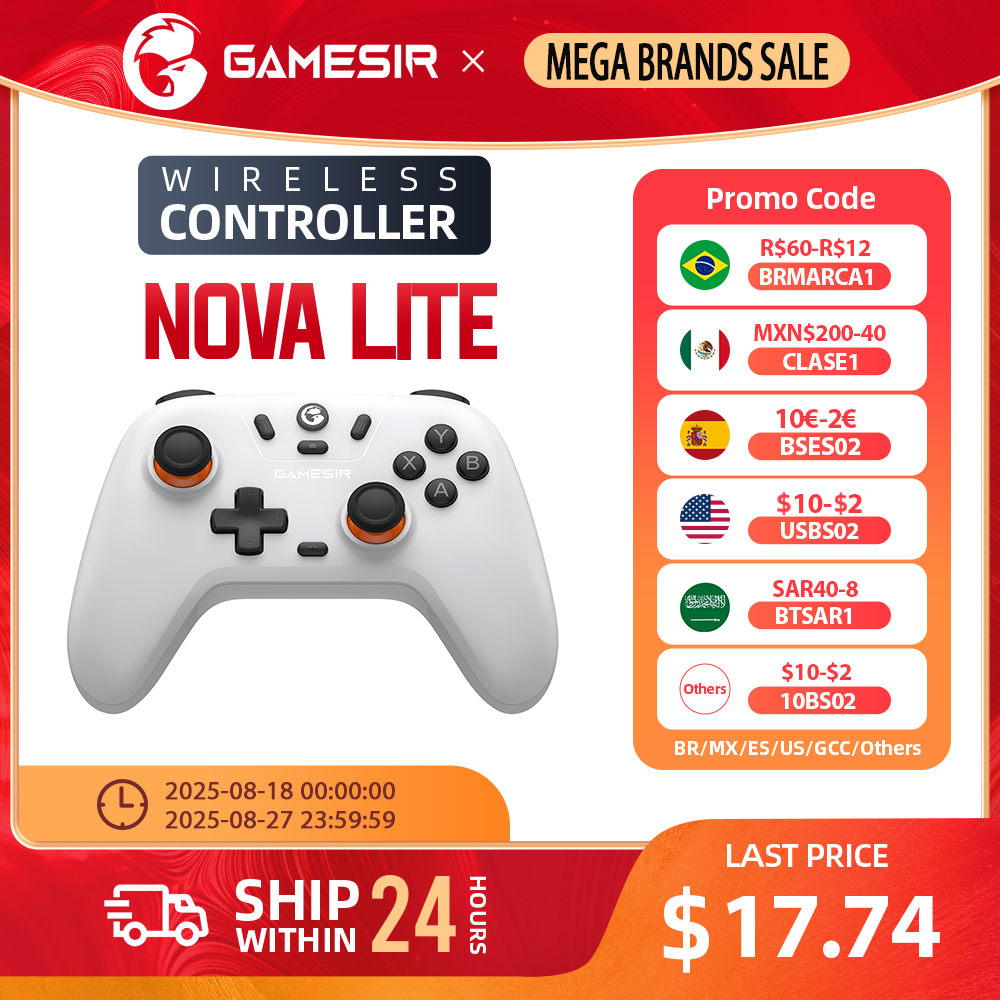 GameSir Nova Lite Controlador de juego Bluetooth para PC Nintendo Switch iOS y Android Disponible en nuevos colores con efecto Hall