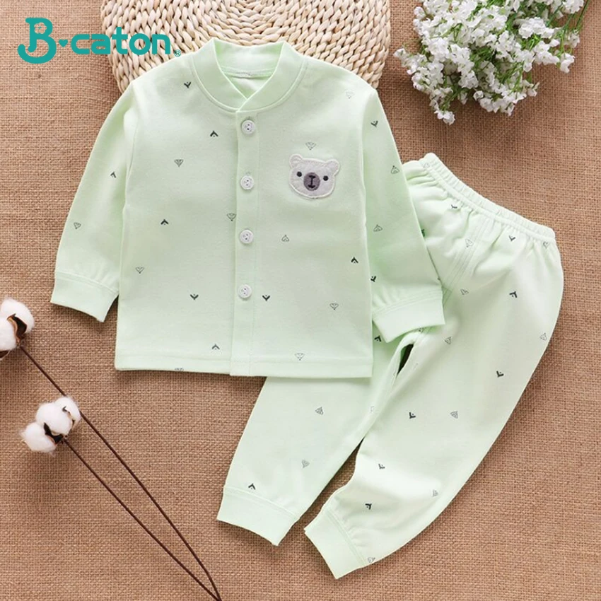 Đồ Lót Bộ Đồ Nhà Quần Áo Phù Hợp Với 100% Cotton Bé Trai Và Bé Gái Ấm Quần Áo Thu Đông Thu Quần Mềm Mại 0-24
