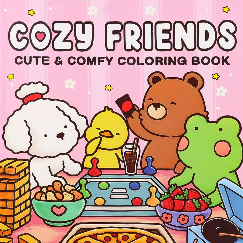 COSY FRIENDS: Malbuch für Erwachsene mit niedlichen, gemütlichen Alltagsaktivitäten zur Entspannung (gemütliche Räume zum Ausmalen)