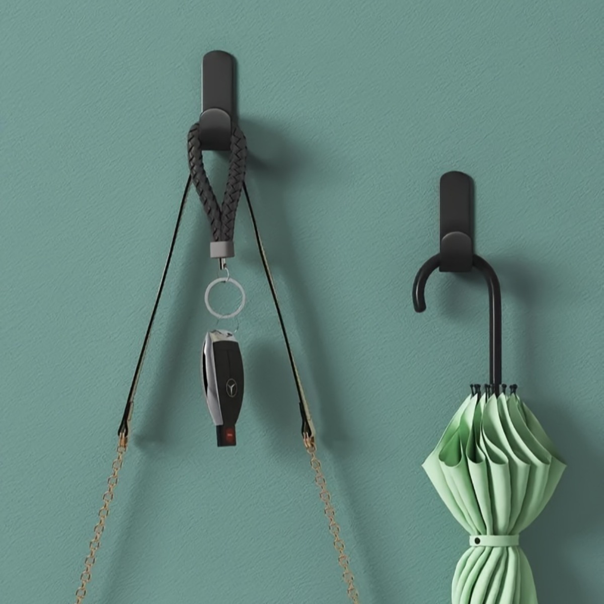 6Pcs Self Adhesive Strong Wall Hooks Towel Hook Door Hanger Key Bag Coat Hook Holder Kitchen Bathroom Accessories Home Organizer