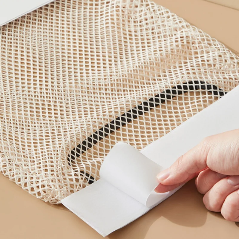 Wall Mounted Large Capacity Storage Bag Kitchen Garbage Bag Clutter Organizer Velcro Storage Pocket Multi-Purpose High Elastic