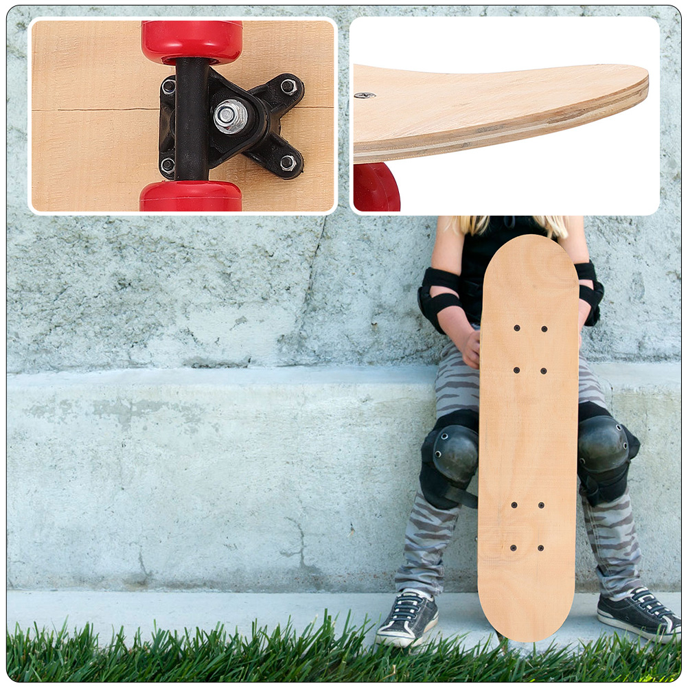 43x13 ซม.สเก็ตบอร์ดสเก็ตบอร์ดเด็กของเล่นกลางแจ้งกีฬา DIY ภาพวาด Pvc Trick Blank Graffiti เด็กไม้ชั้น longboard