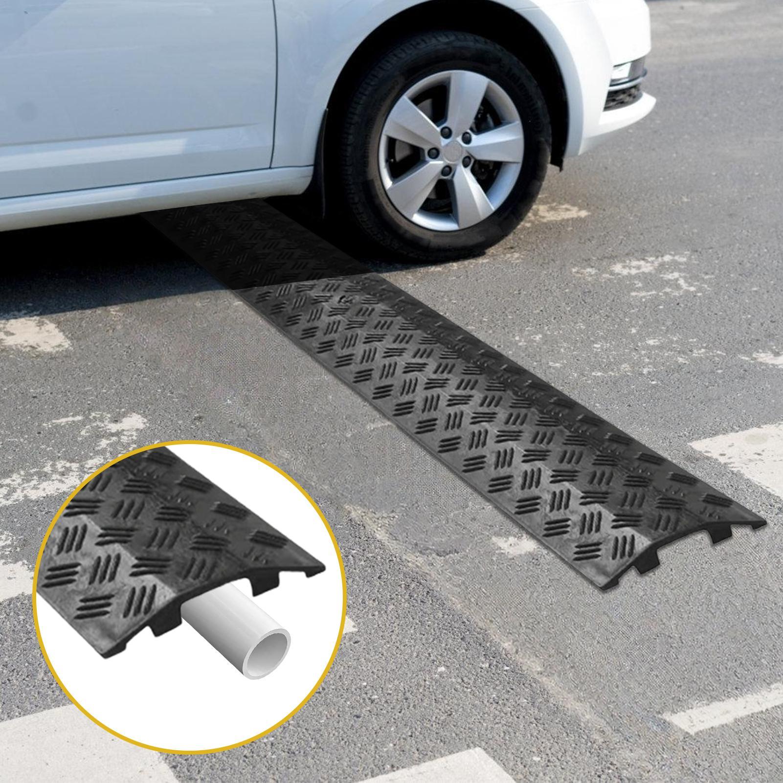 Cable Protector Ramp Protective Wire Cord Cover Waterproof Sidewalk Speed Bump Cable Ramp for Road Driveway Asphalt Walkway