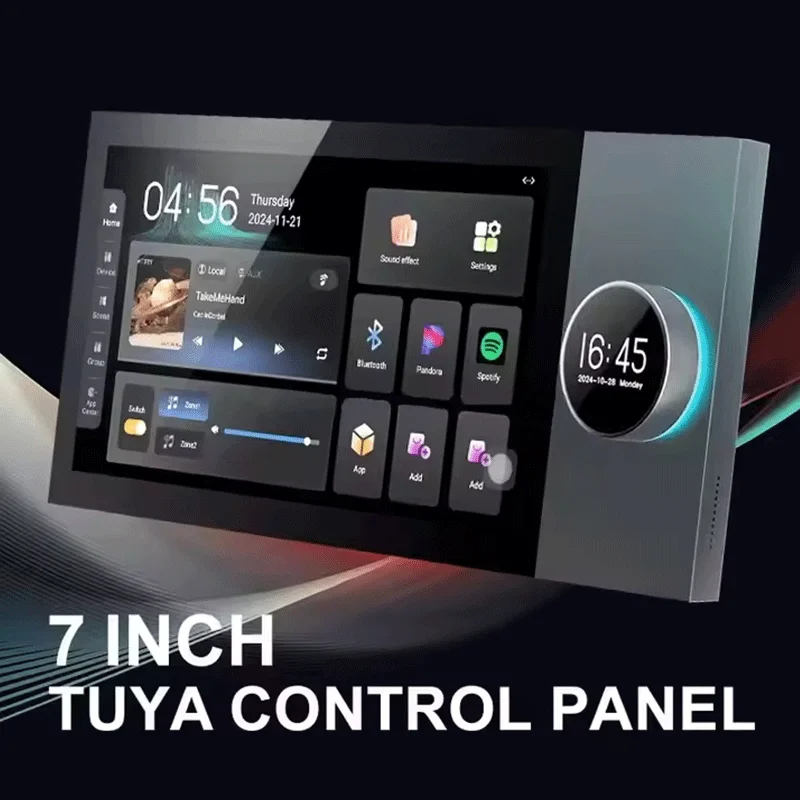 Anjielo Multifunktionaler TUYA Smart Music Central Control Host 7-Zoll-Knopf Smart Home Panel Scene Linkage unterstützt Google Suite