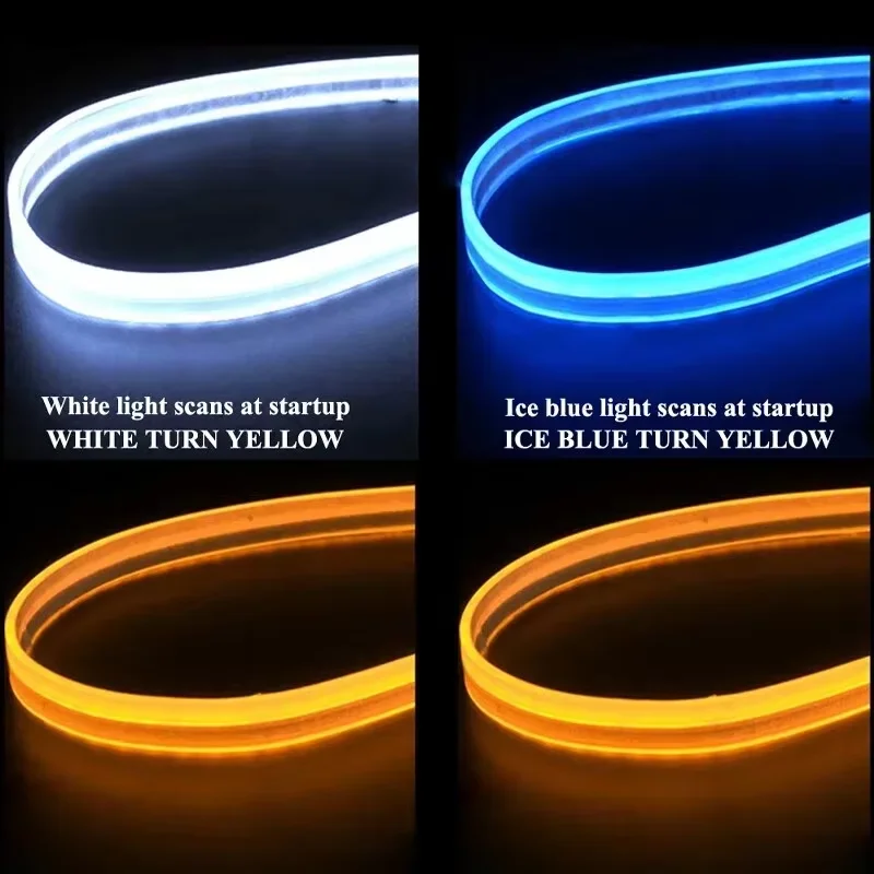 2 個オートバイ装飾ストリップモーターブレーキ流れるライトターンシグナルランプ LED デイタイムランニングライトテールライト DRL 防水