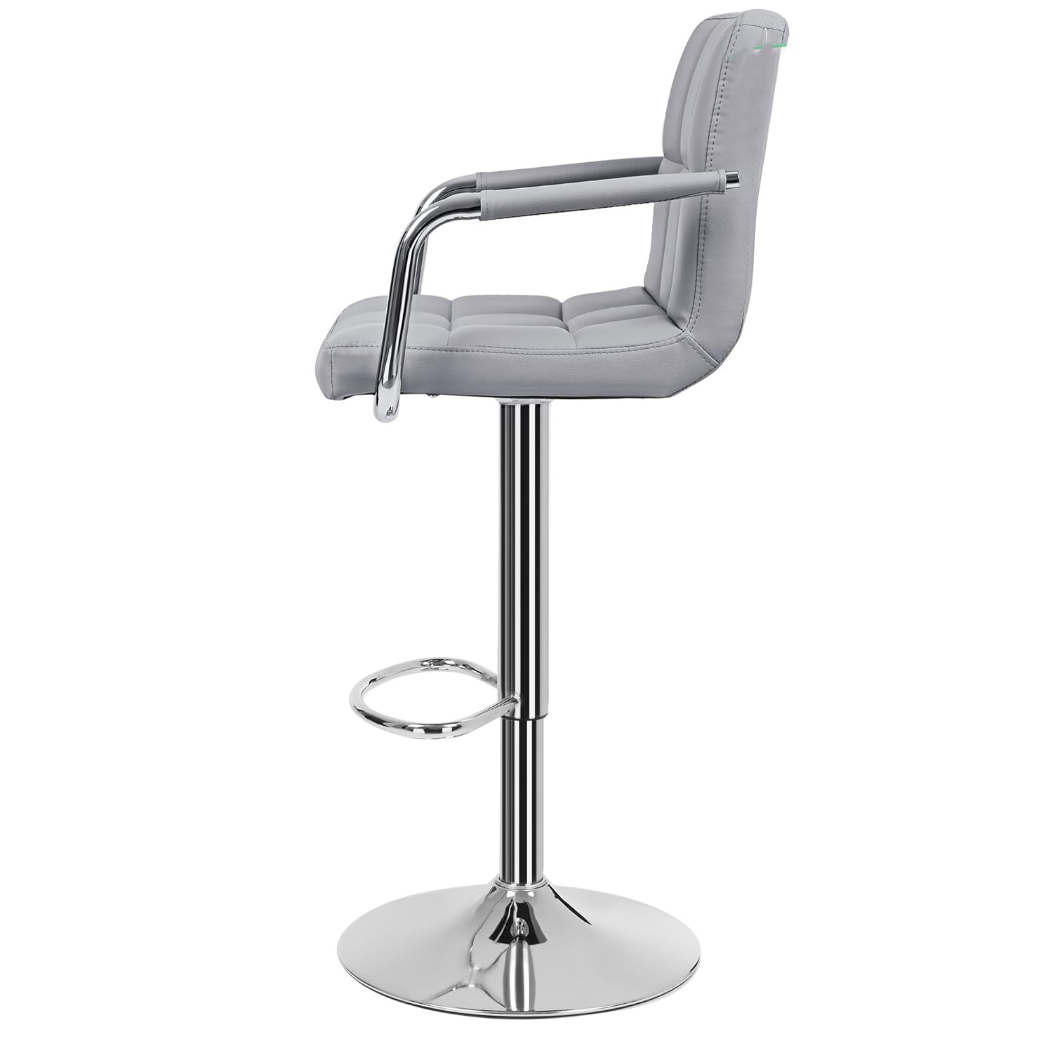 SONGMICS Barhocker, 2er Set, Barstuhl höhenverstellbar, mit Kunstleder-Bezug, 360° Drehstuhl, Küchenstuhl