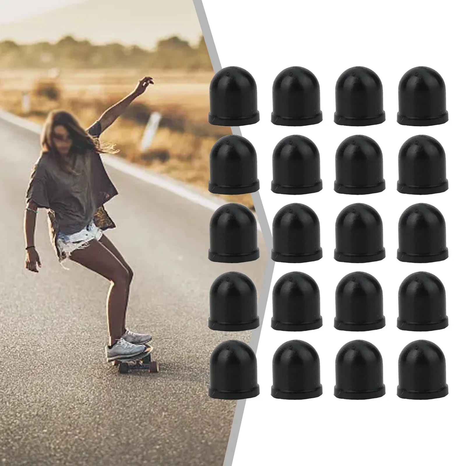 20 pçs/set substituição skate pivô copos 12mm skate longboard acessórios tubo pivô para 3.25 Polegada pequenas peças de peixe
