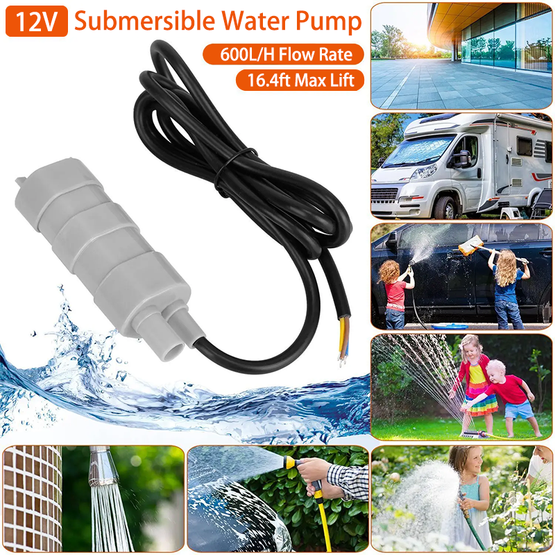 600L/H DC 12V Tauch Wasserpumpe High Flow Drei-draht Wasserpumpe Für Wohnmobil Camper Teich Aquarium