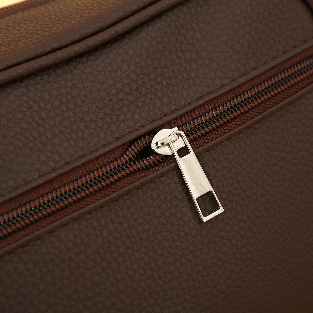 Men PU Leather Makeup Business Bag Travel Toiletry Wallets Mobile Retro Bag Cosmetics Organizer Storage Pouch Coin Purse Handbag